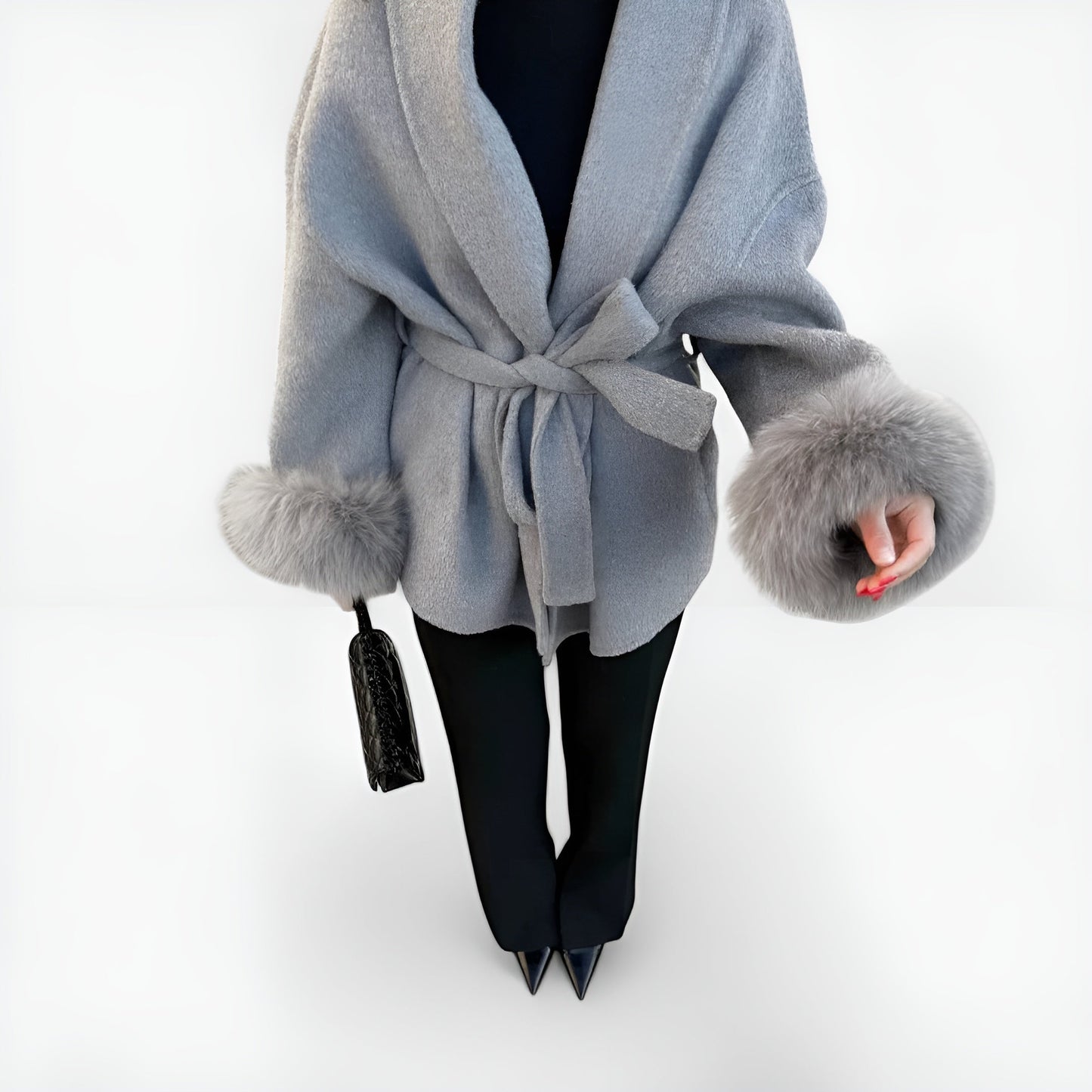 Solena™ | Cappotto in Lana con Dettagli in Pelliccia Sintetica