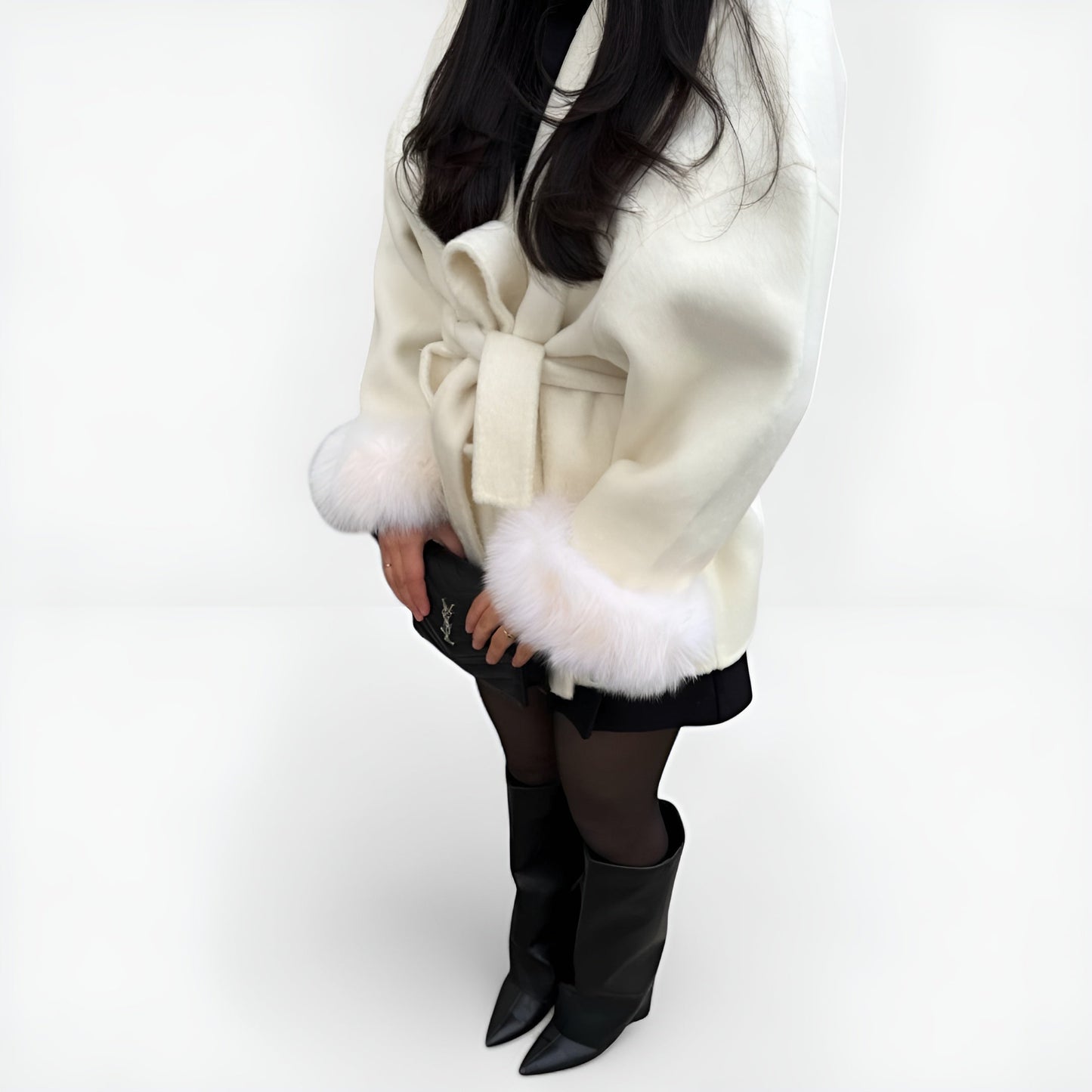 Solena™ | Cappotto in Lana con Dettagli in Pelliccia Sintetica