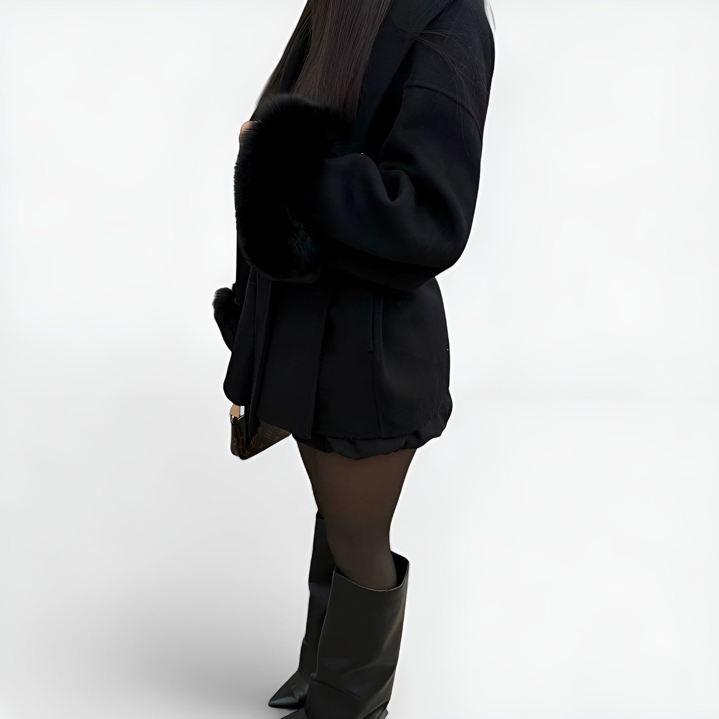 Solena™ | Cappotto in Lana con Dettagli in Pelliccia Sintetica