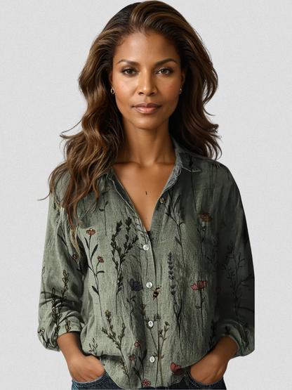 Sara | Elegante Blusa con Estampado Vintage