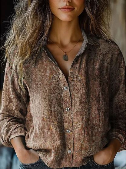 Sara | Elegante Blusa con Estampado Vintage